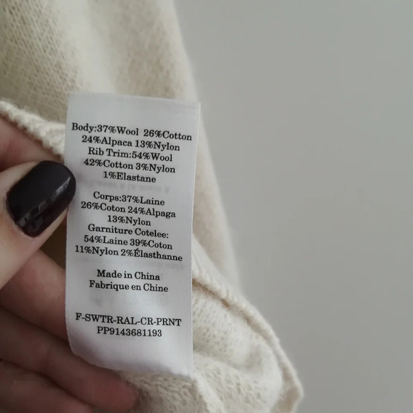 Everlane The Alpaca Tiger Jacquard Crewneck Sweater Wool Alpaca Blend Small - Picture 13 of 16